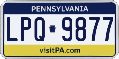 PA license plate LPQ9877