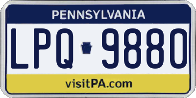 PA license plate LPQ9880