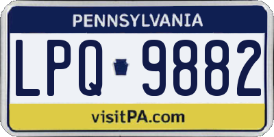 PA license plate LPQ9882