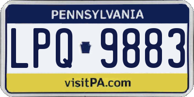 PA license plate LPQ9883