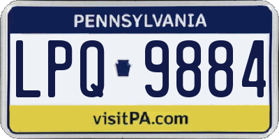 PA license plate LPQ9884
