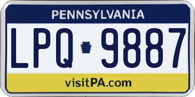 PA license plate LPQ9887