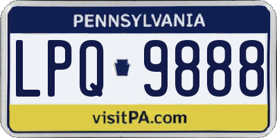 PA license plate LPQ9888