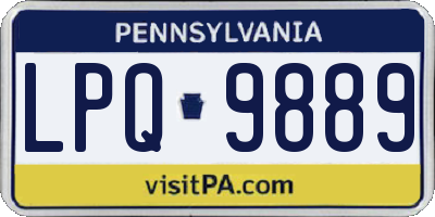 PA license plate LPQ9889