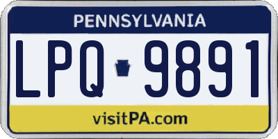 PA license plate LPQ9891
