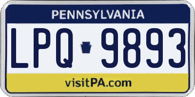 PA license plate LPQ9893