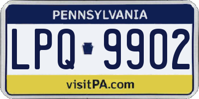 PA license plate LPQ9902