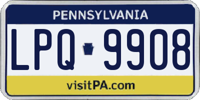 PA license plate LPQ9908