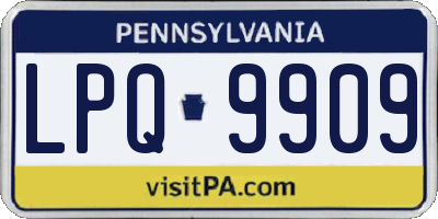 PA license plate LPQ9909