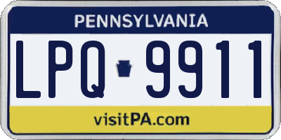PA license plate LPQ9911