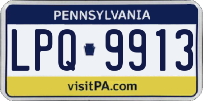 PA license plate LPQ9913
