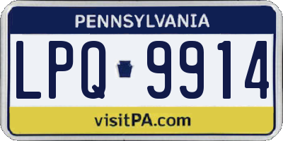 PA license plate LPQ9914
