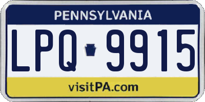 PA license plate LPQ9915