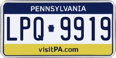 PA license plate LPQ9919