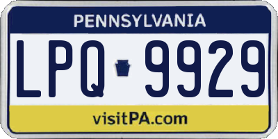 PA license plate LPQ9929