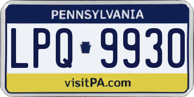 PA license plate LPQ9930
