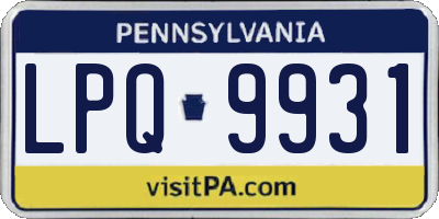 PA license plate LPQ9931