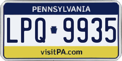 PA license plate LPQ9935