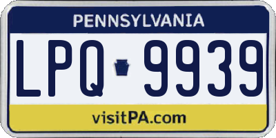 PA license plate LPQ9939