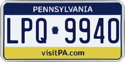 PA license plate LPQ9940