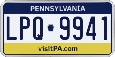 PA license plate LPQ9941