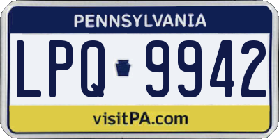PA license plate LPQ9942