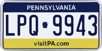 PA license plate LPQ9943
