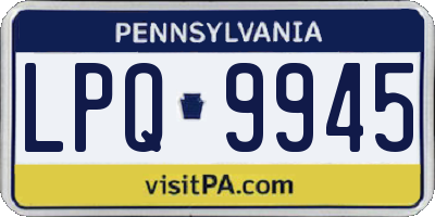 PA license plate LPQ9945