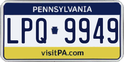 PA license plate LPQ9949