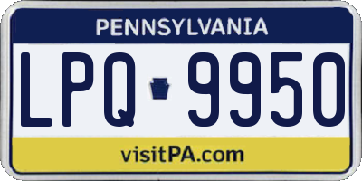 PA license plate LPQ9950