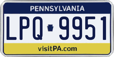 PA license plate LPQ9951