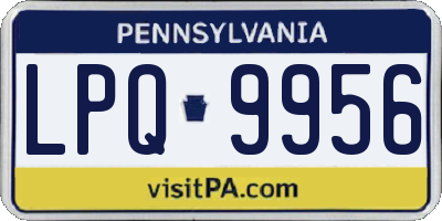 PA license plate LPQ9956
