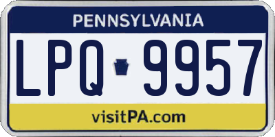 PA license plate LPQ9957