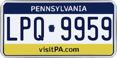PA license plate LPQ9959