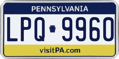 PA license plate LPQ9960