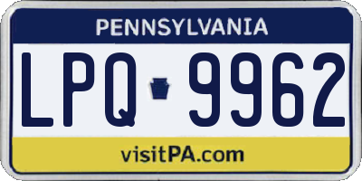 PA license plate LPQ9962