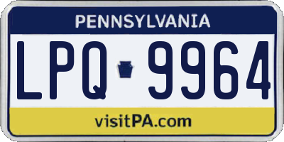 PA license plate LPQ9964