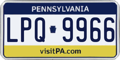 PA license plate LPQ9966