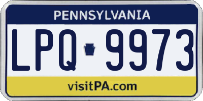 PA license plate LPQ9973