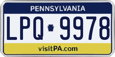 PA license plate LPQ9978