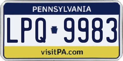 PA license plate LPQ9983