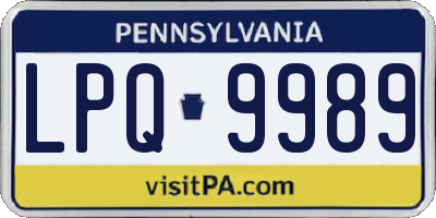 PA license plate LPQ9989