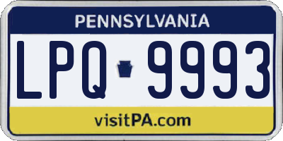 PA license plate LPQ9993