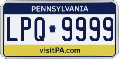 PA license plate LPQ9999