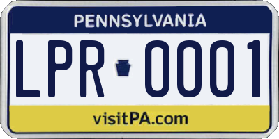PA license plate LPR0001