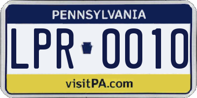 PA license plate LPR0010