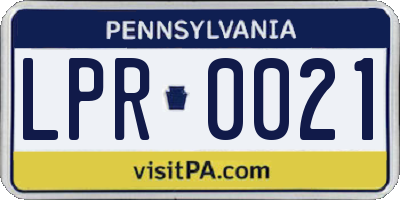 PA license plate LPR0021