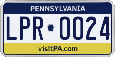 PA license plate LPR0024