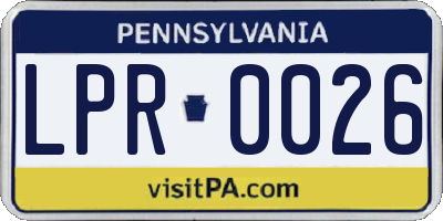 PA license plate LPR0026