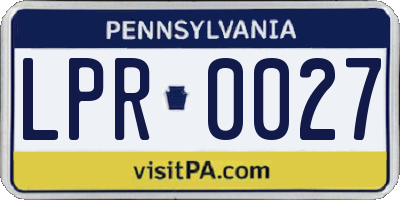 PA license plate LPR0027